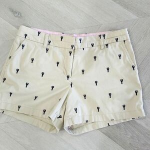 BRITISH KHAKI • Navy/ Tan Preppy Lobster Chino Womans Shorts Size 10